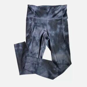 GAP High Rise Power Leggings, Blue Tiedye print